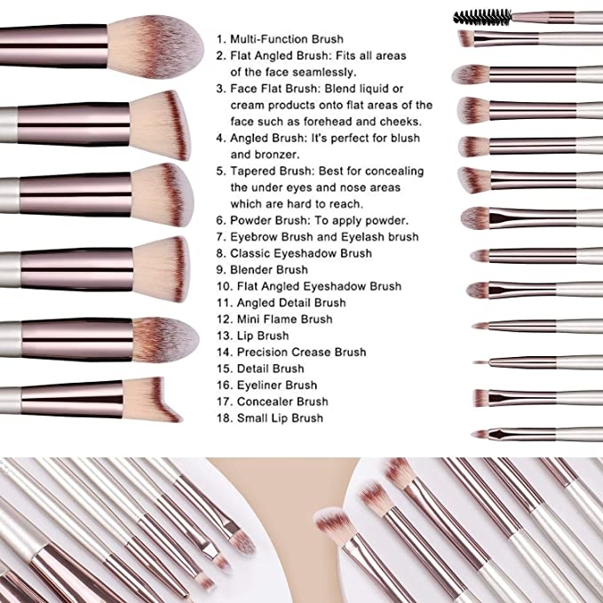 Bs-Mall, Makeup Brushe Set 18 Pcs